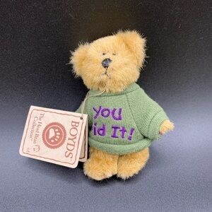 BOYDS BEARS "YOU DID IT" THINKING OF YA SERIES MINIATURE TEDDY BEAR - NEW